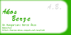 akos berze business card